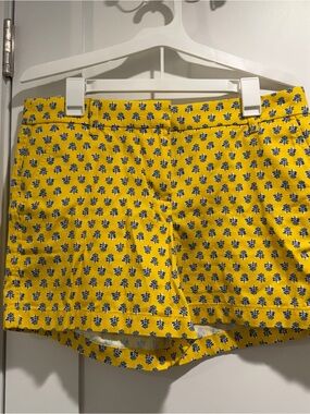 J. Crew Yellow Blue Floral Print Cotton Shorts
